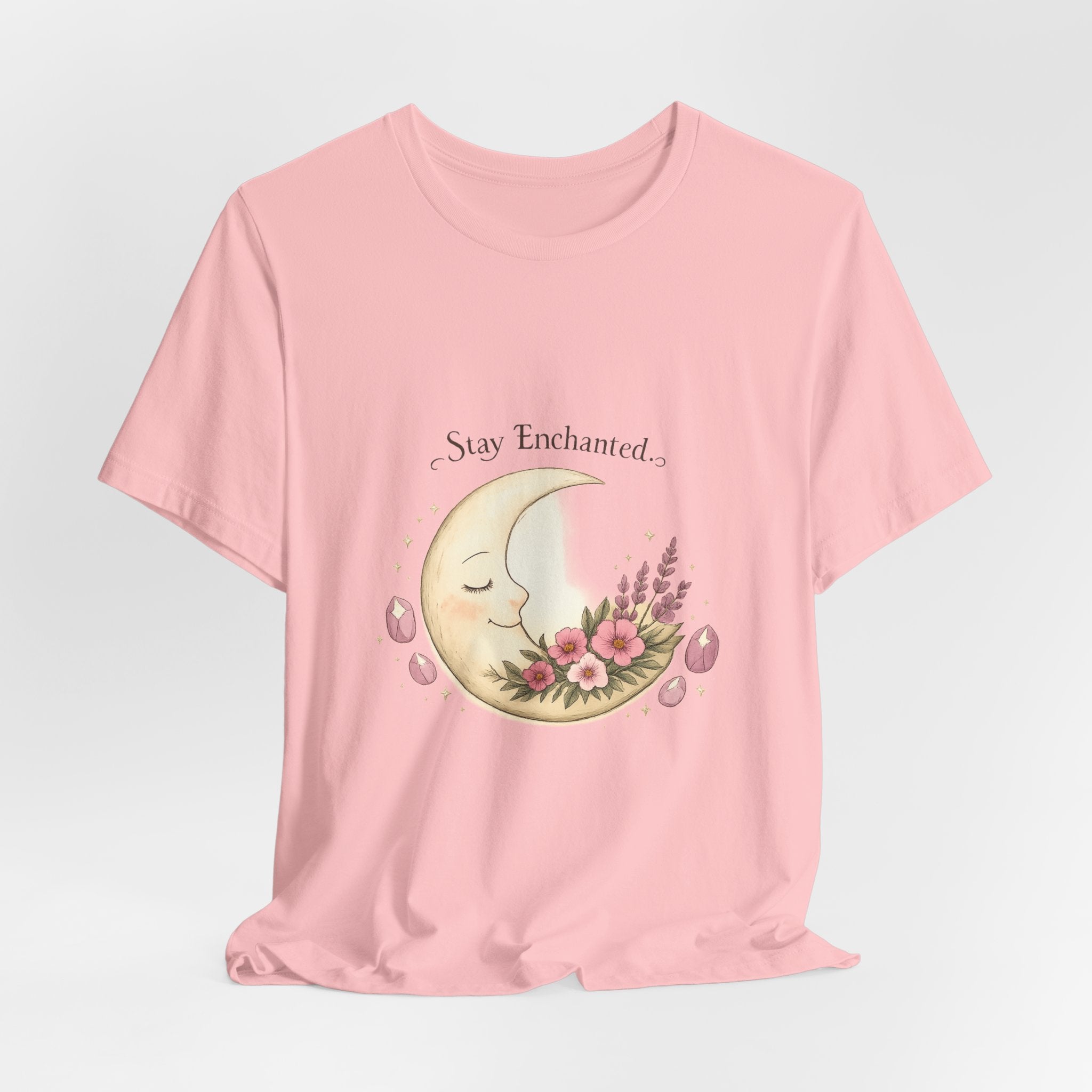 Women's Crescent Floral Moon Phase T-Shirt - Astrology & Spiritual - 28$