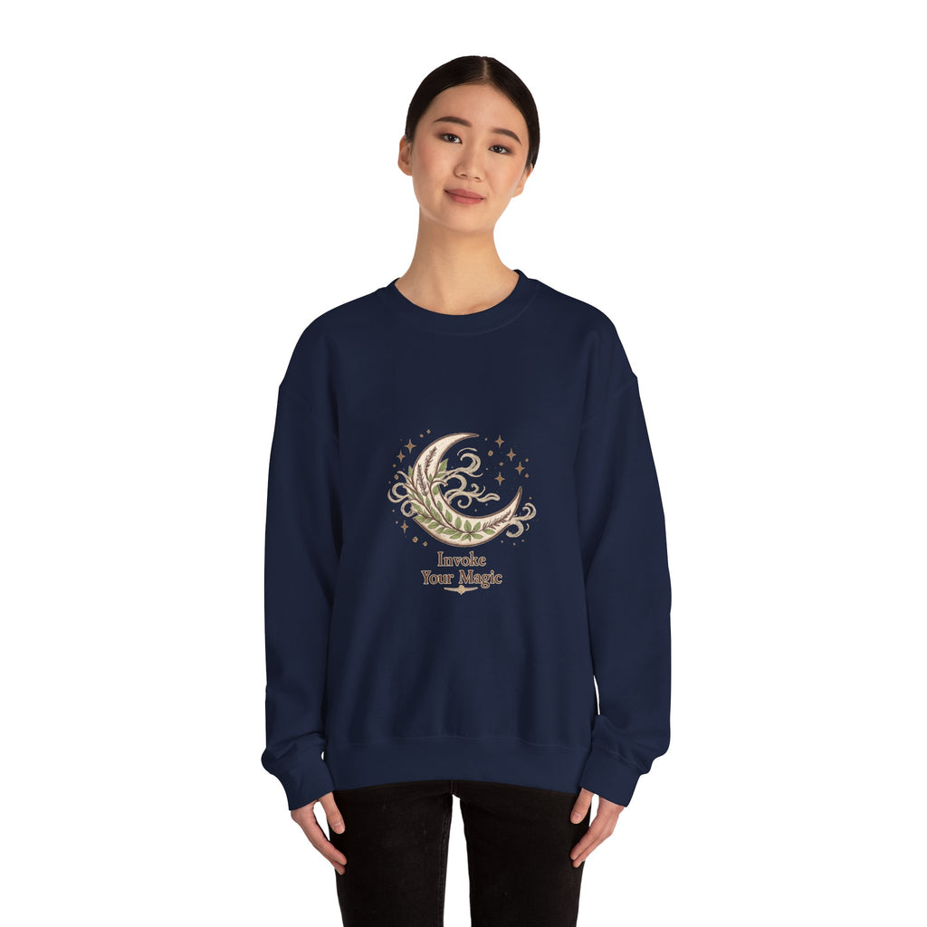 Women's Crescent Moon Phase Herbal Sweatshirt - Astrology & Spiritual - 38$