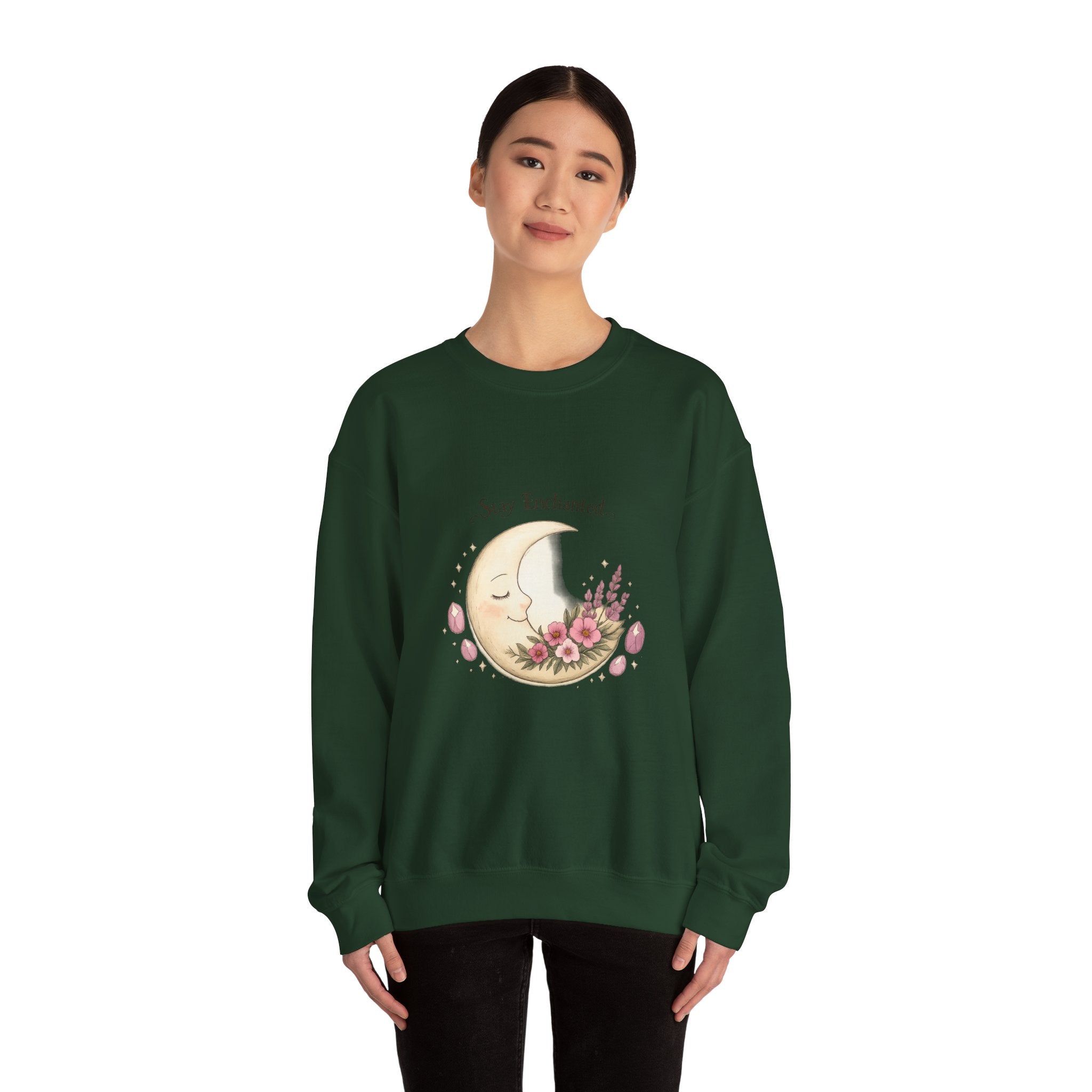 Women's Moon Floral Sweatshirt - Astrology Spiritual Design - 38$
