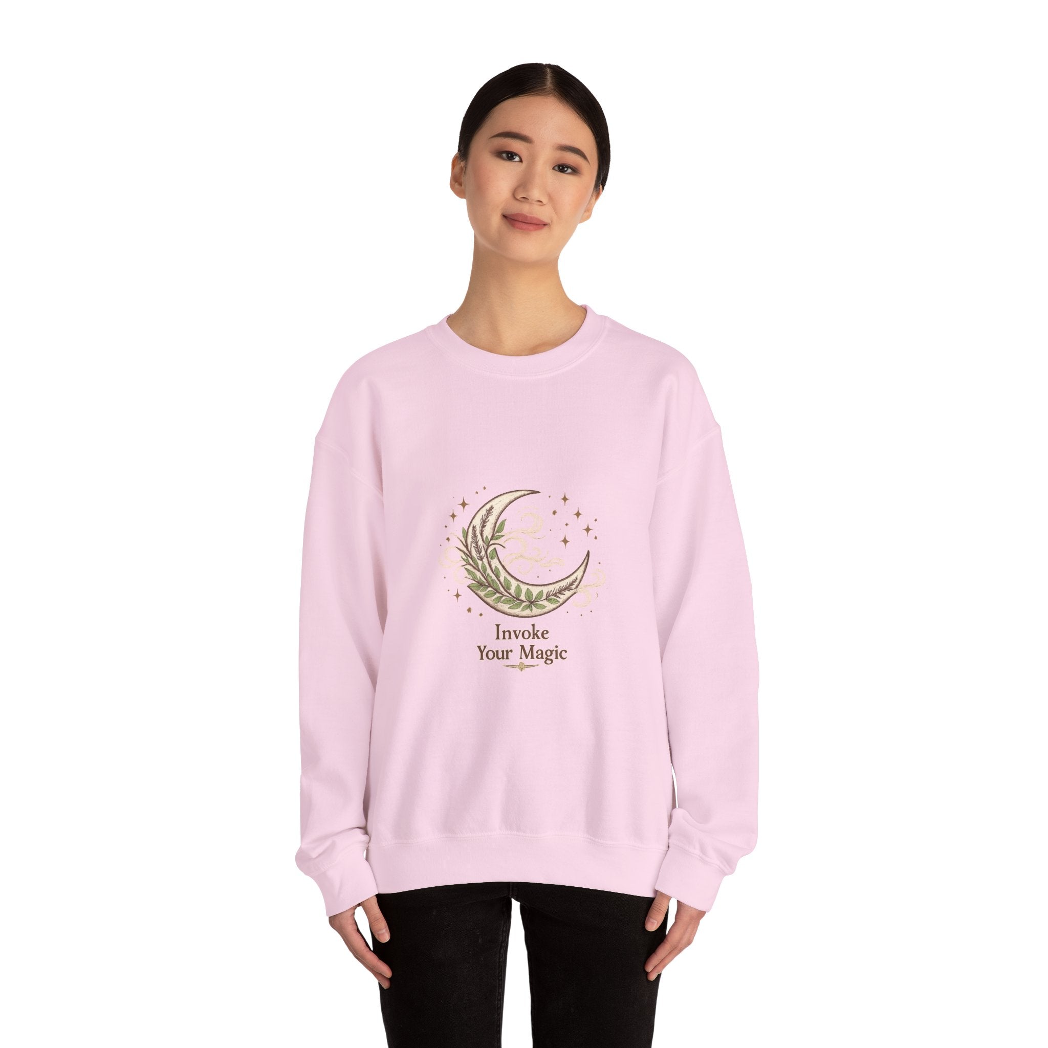 Women's Crescent Moon Phase Herbal Sweatshirt - Astrology & Spiritual - 38$