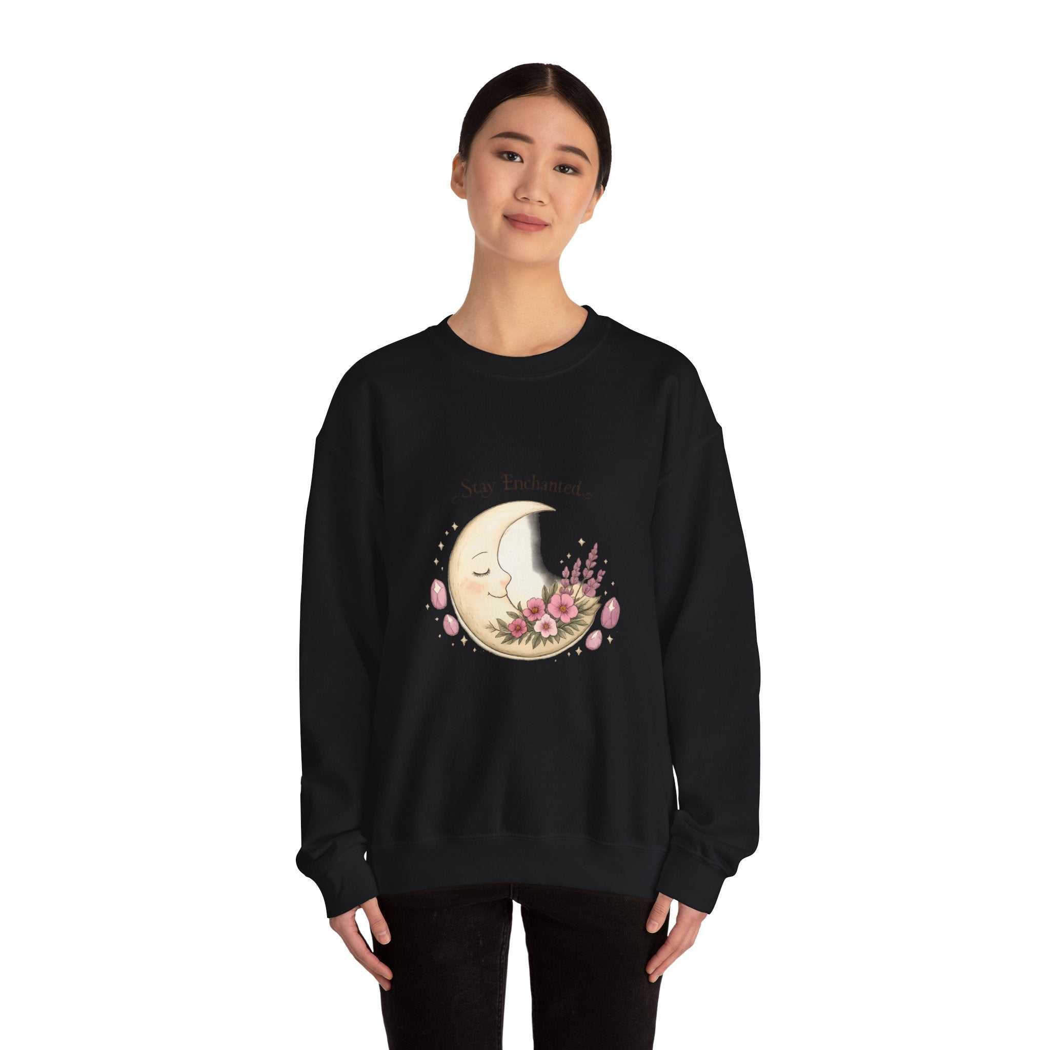 Women's Moon Floral Sweatshirt - Astrology Spiritual Design - 38$