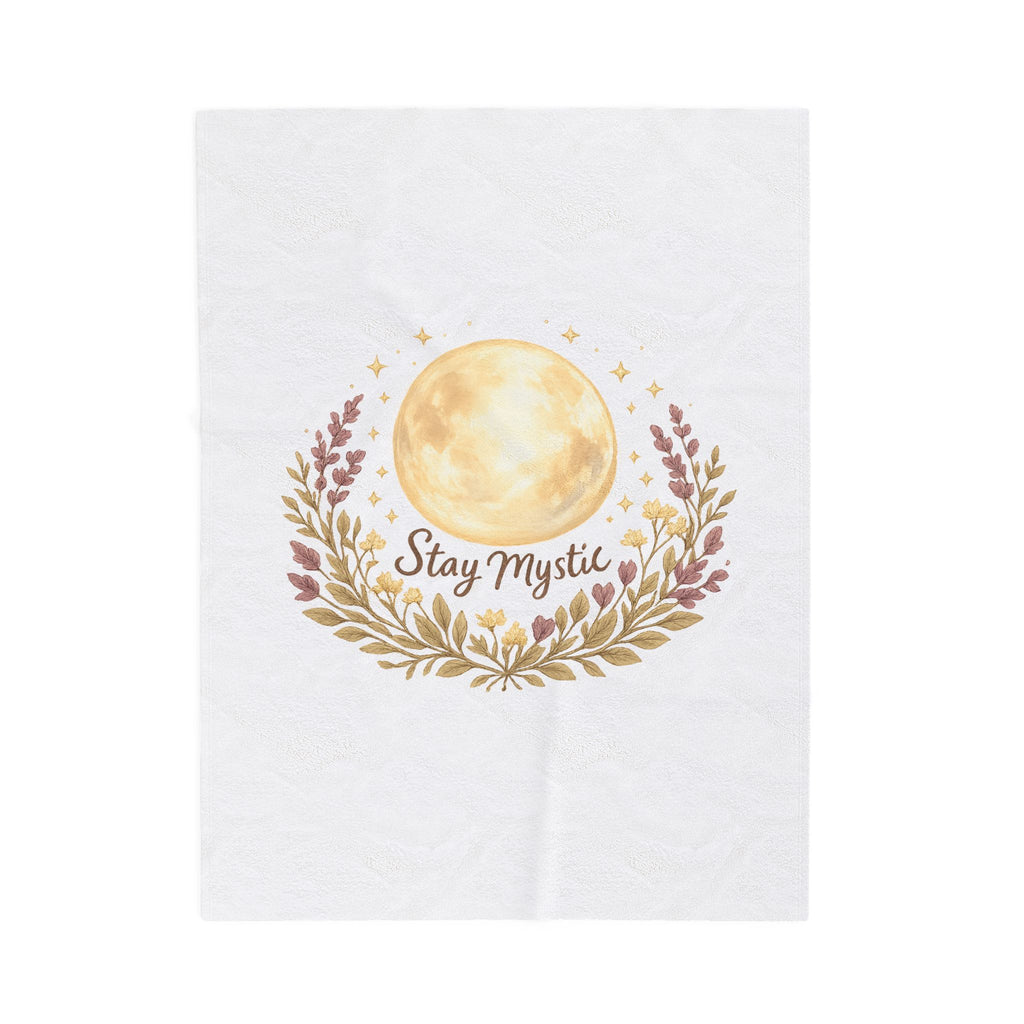 Moon Phase Floral Throw Blanket - Mystic Spiritual Home Decor