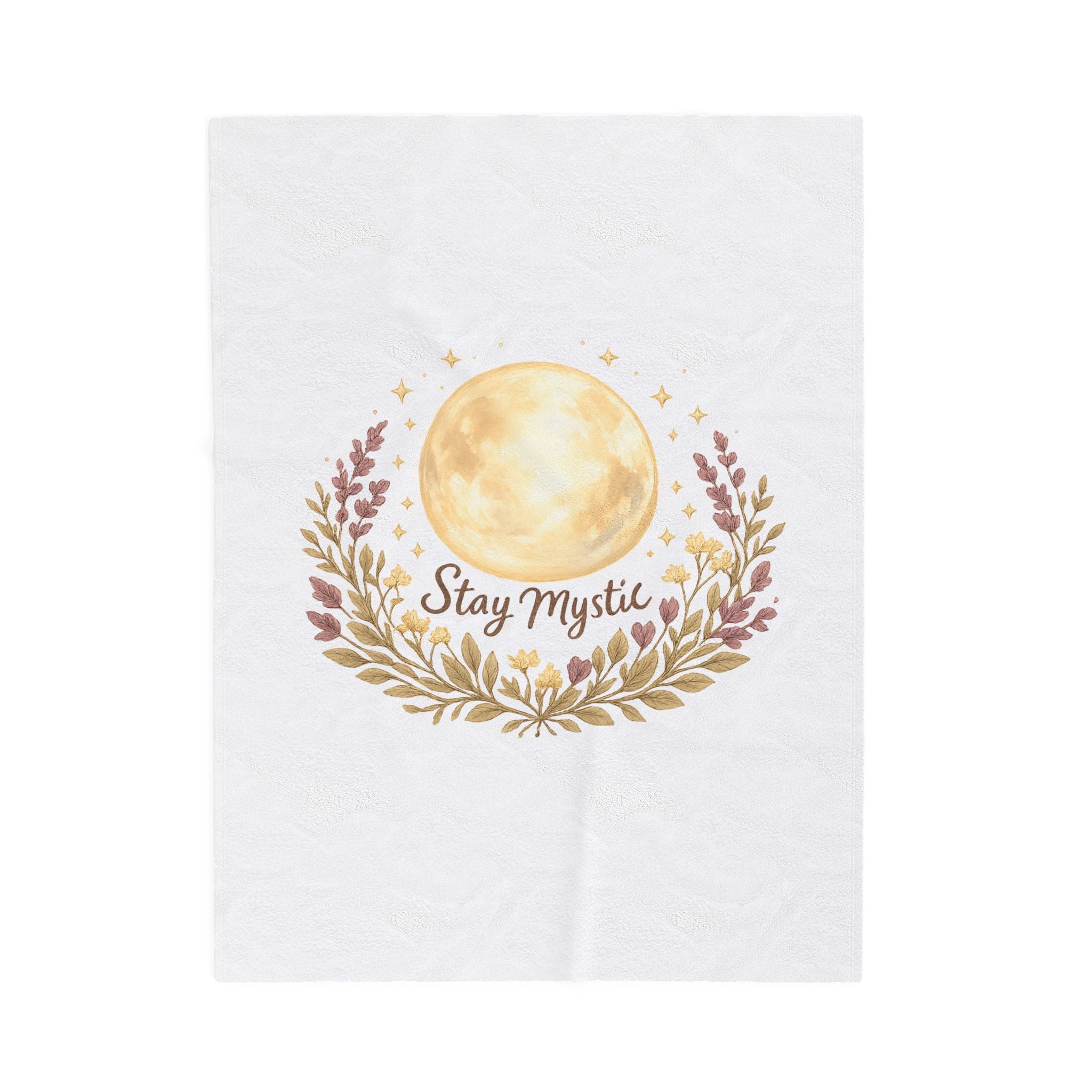 Moon Phase Floral Throw Blanket - Mystic Spiritual Home Decor