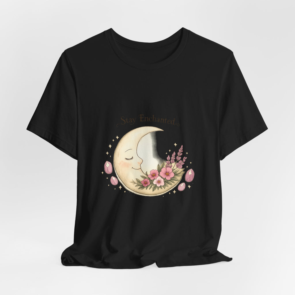 Women's Crescent Floral Moon Phase T-Shirt - Astrology & Spiritual - 28$