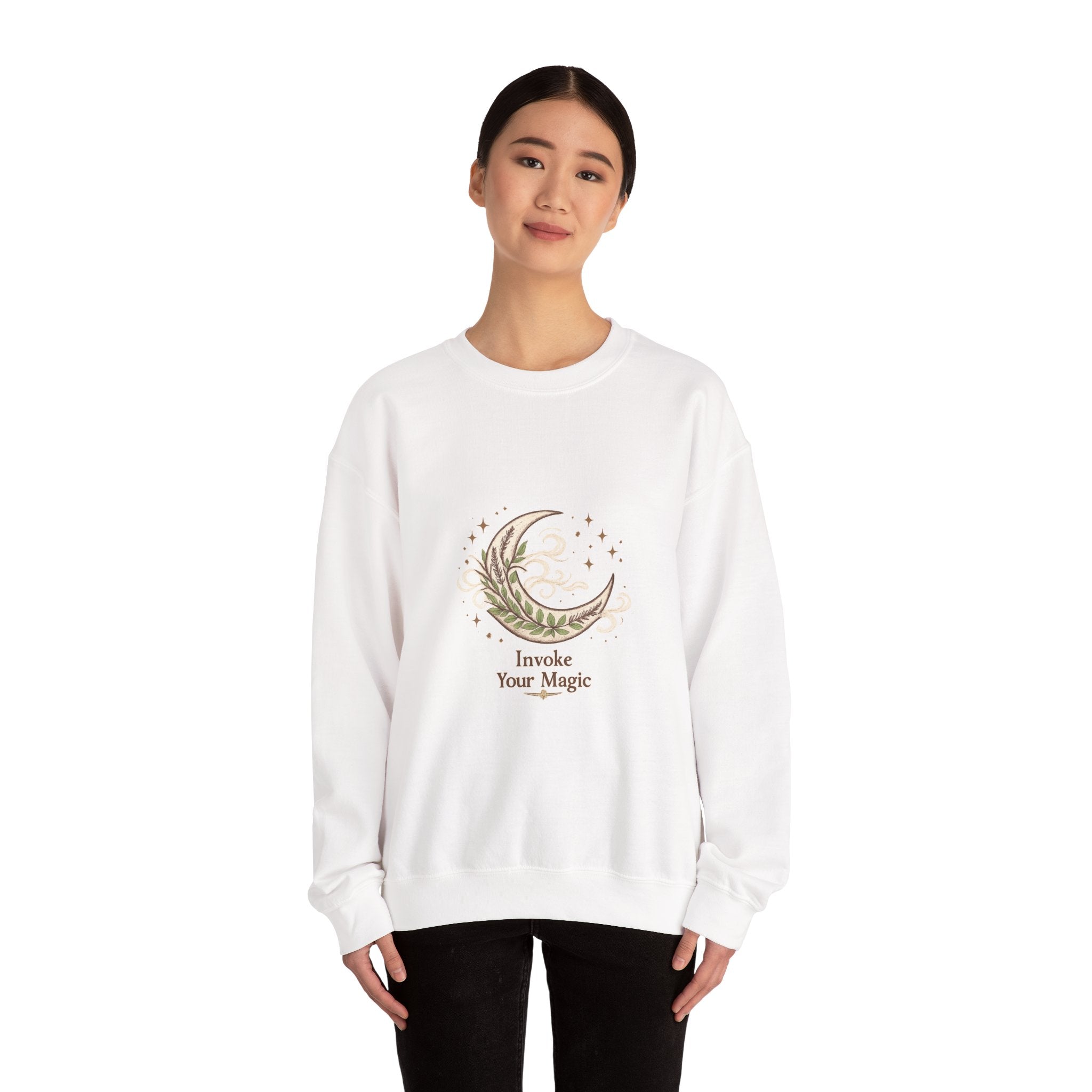 Women's Crescent Moon Phase Herbal Sweatshirt - Astrology & Spiritual - 38$