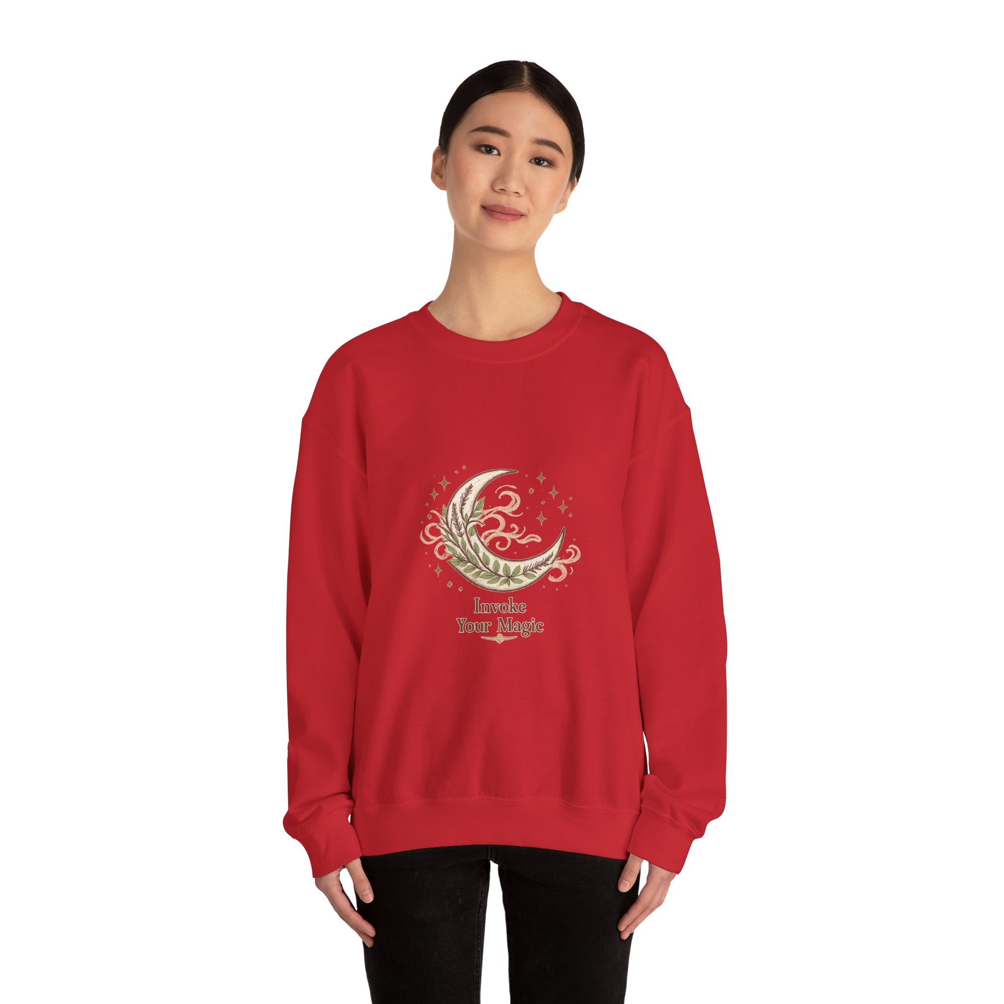 Women's Crescent Moon Phase Herbal Sweatshirt - Astrology & Spiritual - 38$