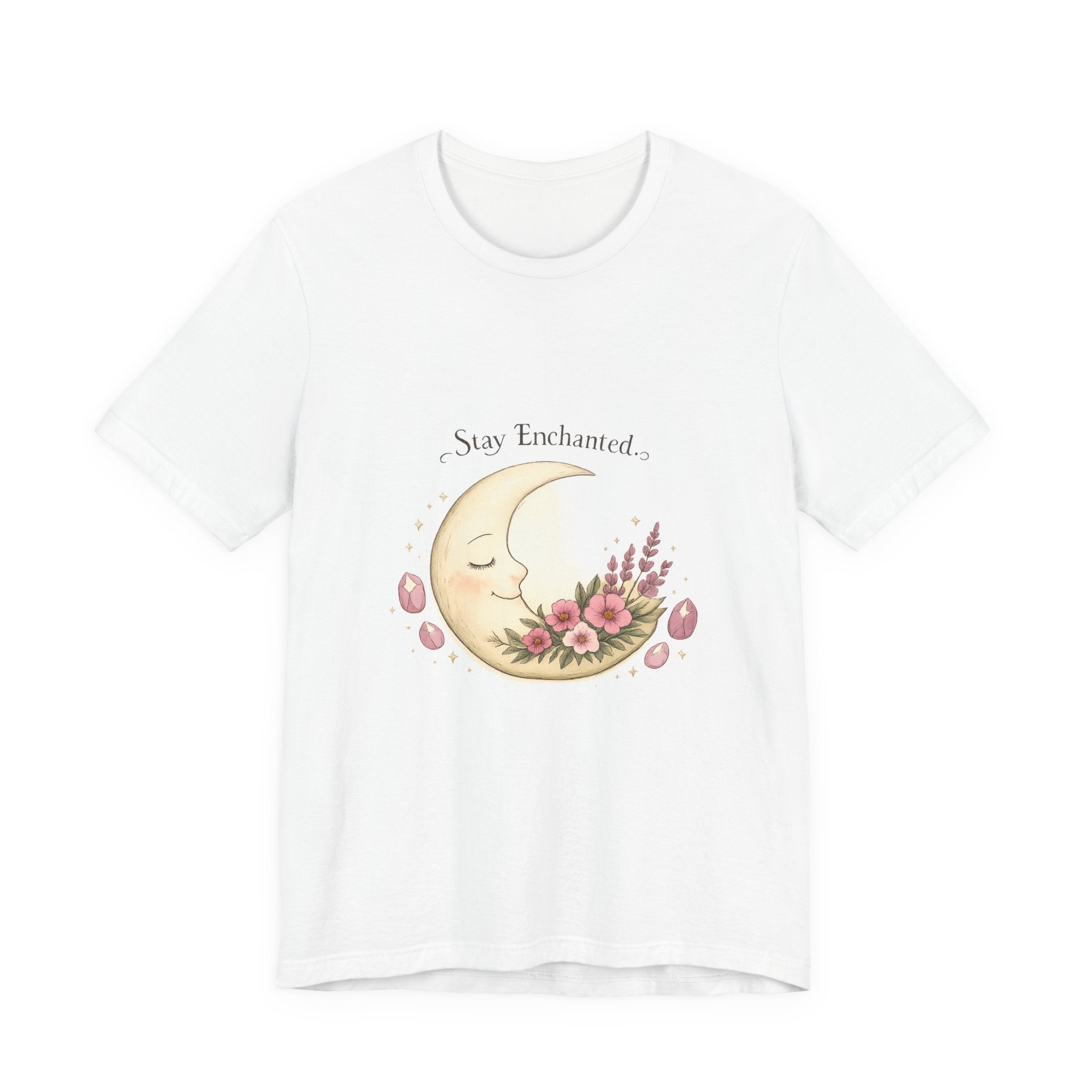 Women's Crescent Floral Moon Phase T-Shirt - Astrology & Spiritual - 28$