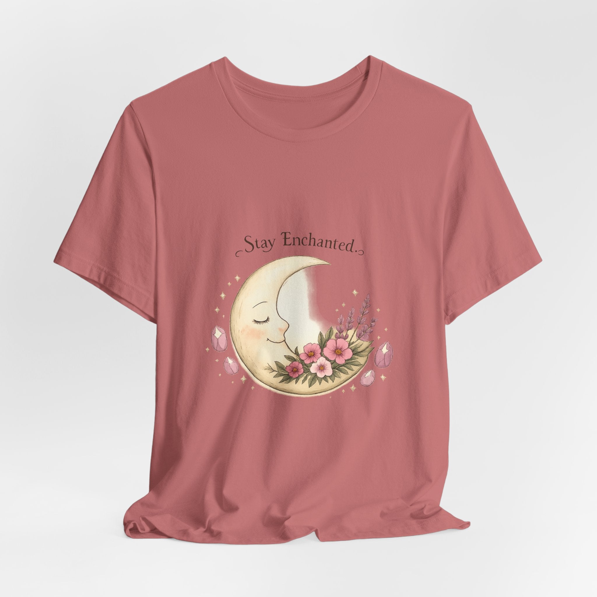 Women's Crescent Floral Moon Phase T-Shirt - Astrology & Spiritual - 28$