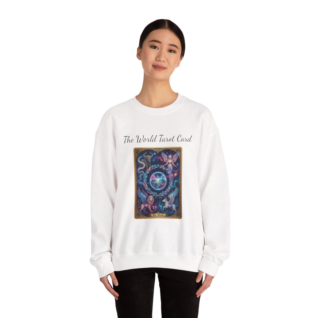 Women’s Spiritual “The World” Tarot Sweatshirt – Celestial Mystic Crewneck - 38$