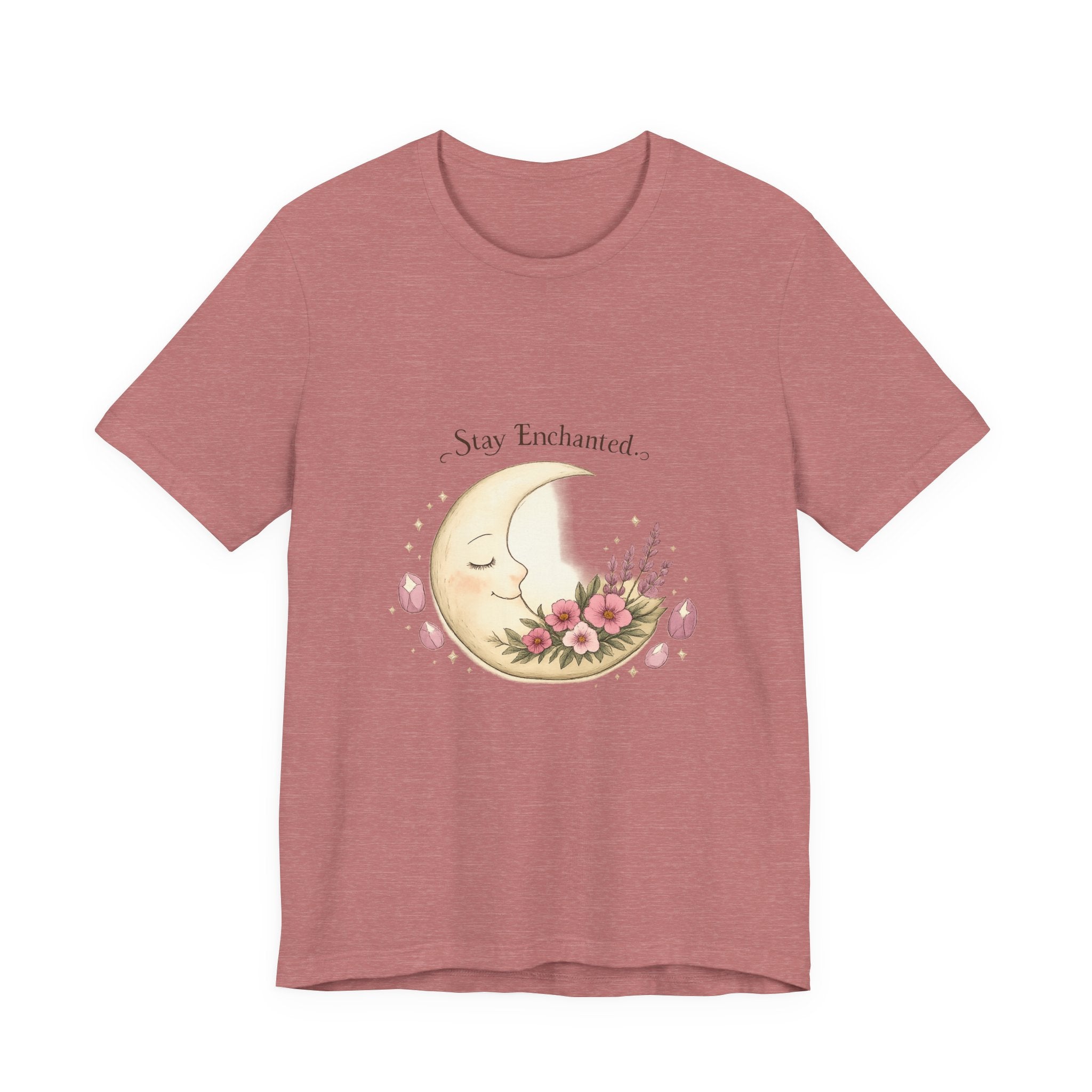 Women's Crescent Floral Moon Phase T-Shirt - Astrology & Spiritual - 28$