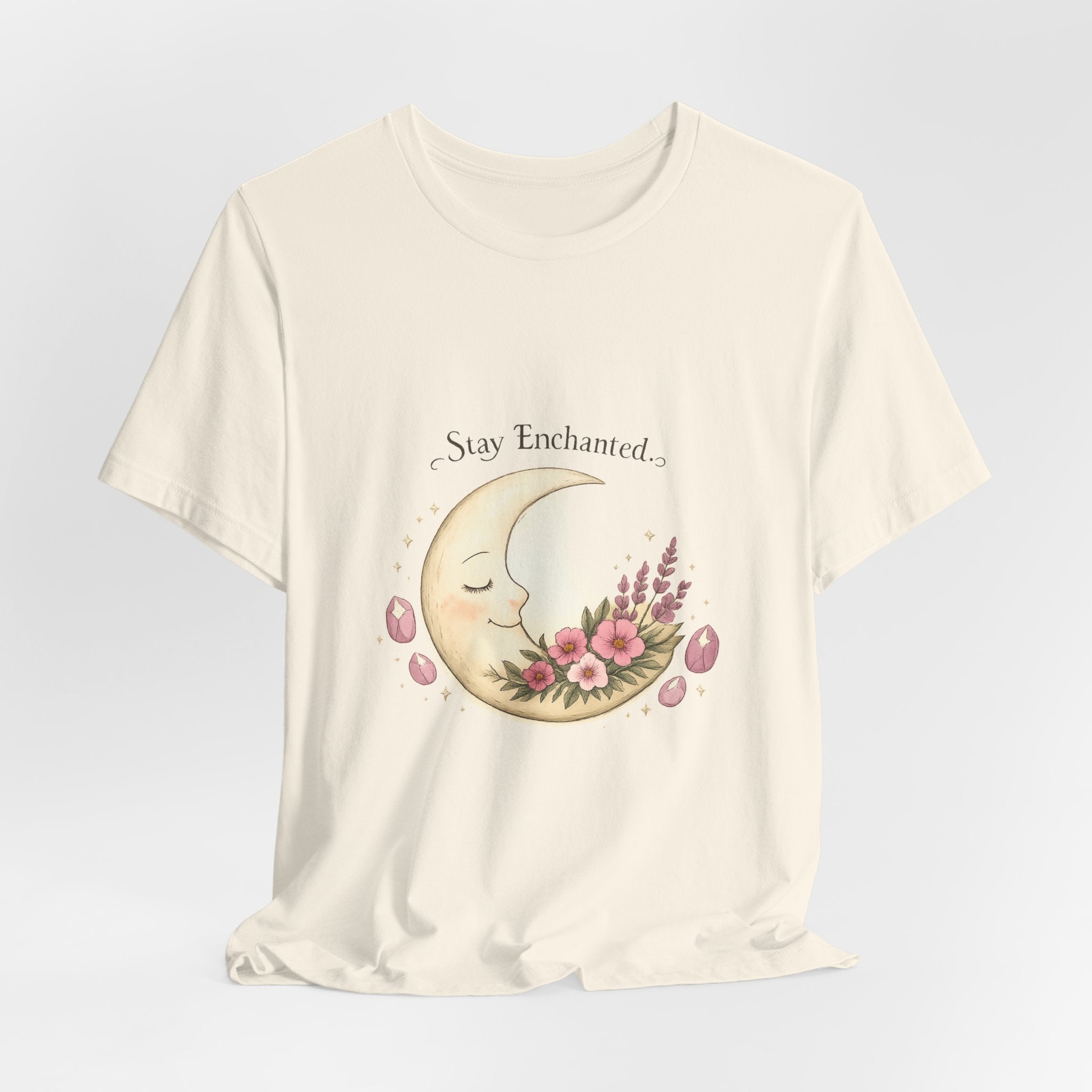 Women's Crescent Floral Moon Phase T-Shirt - Astrology & Spiritual - 28$