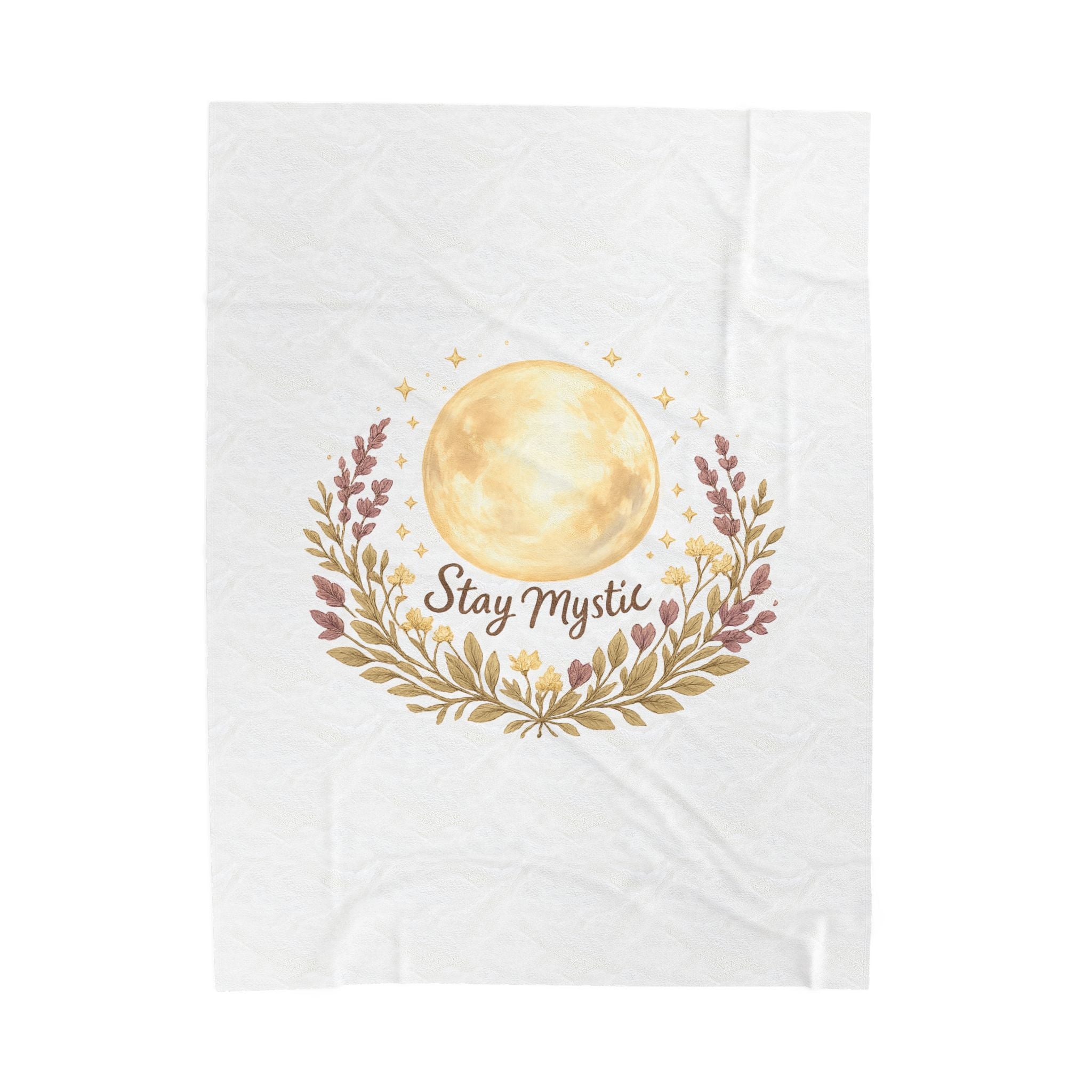 Moon Phase Floral Throw Blanket - Mystic Spiritual Home Decor