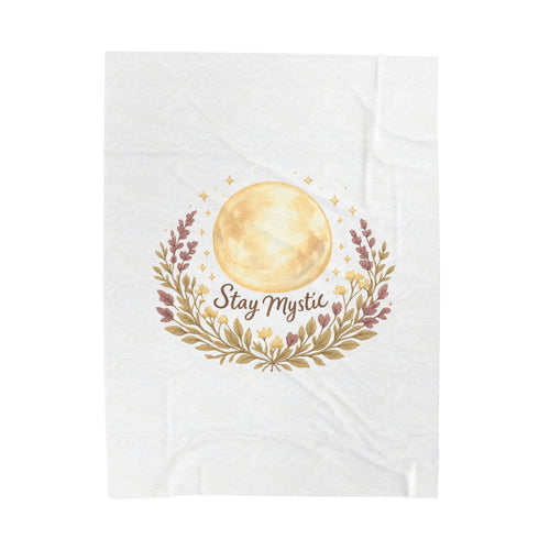 Moon Phase Floral Throw Blanket - Mystic Spiritual Home Decor
