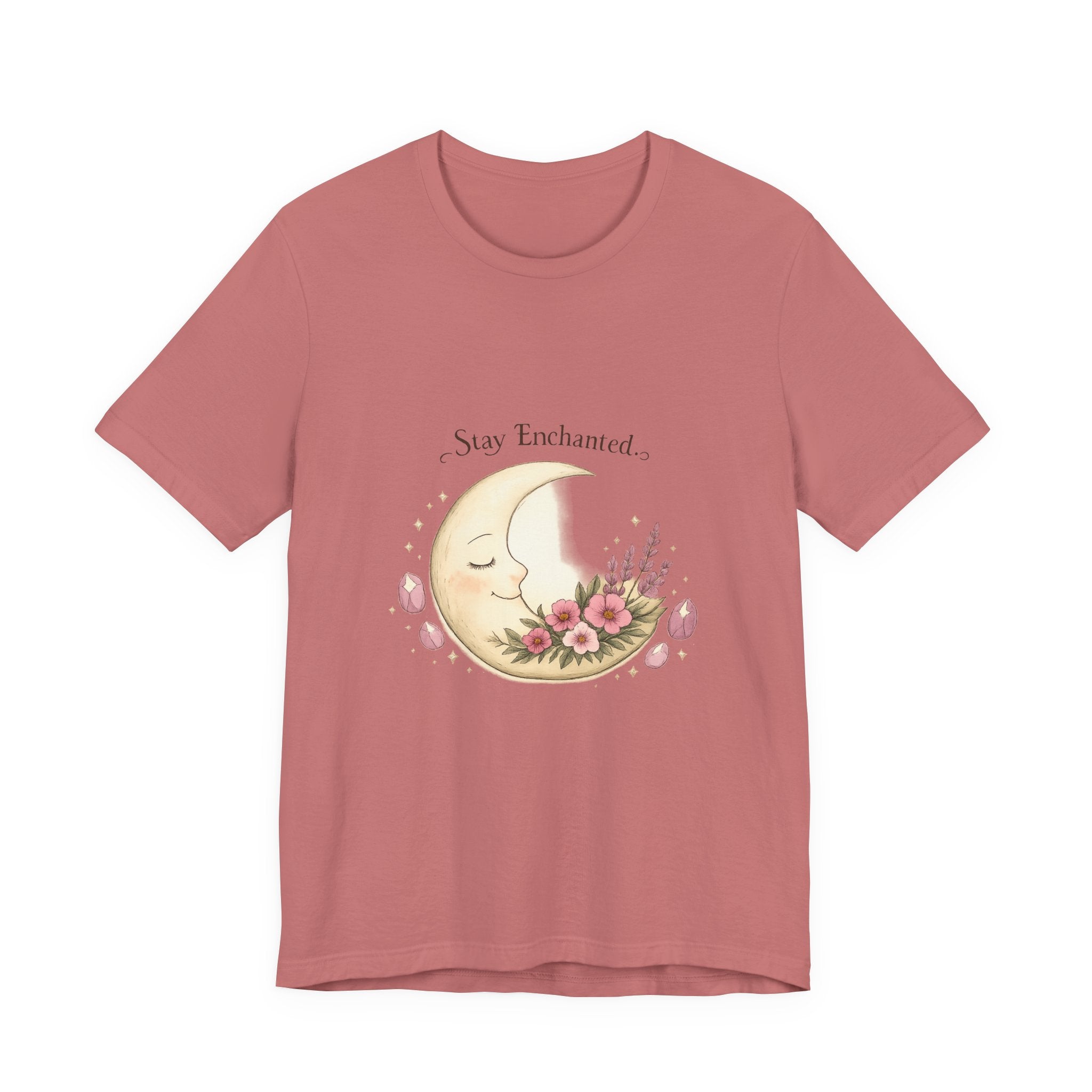 Women's Crescent Floral Moon Phase T-Shirt - Astrology & Spiritual - 28$
