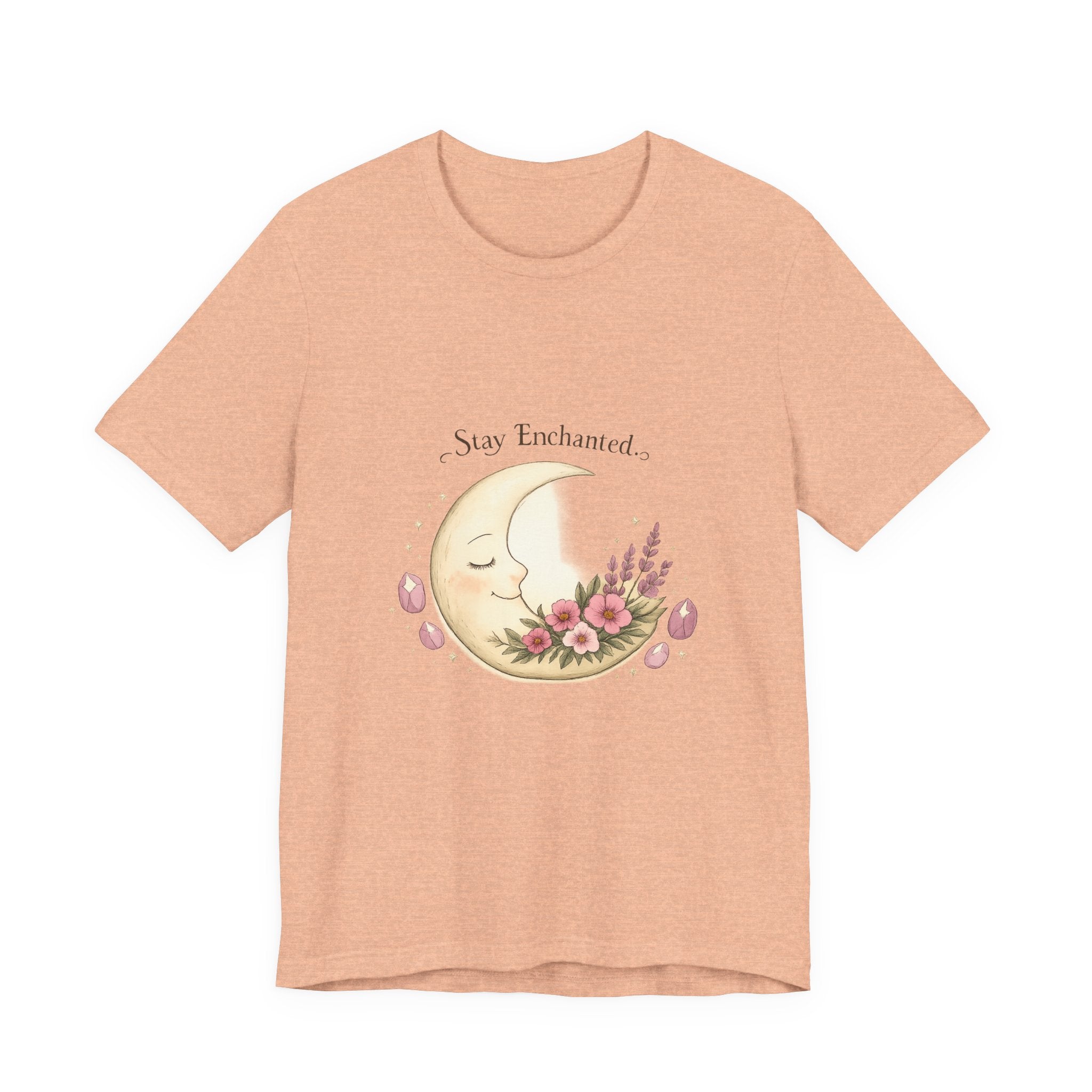 Women's Crescent Floral Moon Phase T-Shirt - Astrology & Spiritual - 28$