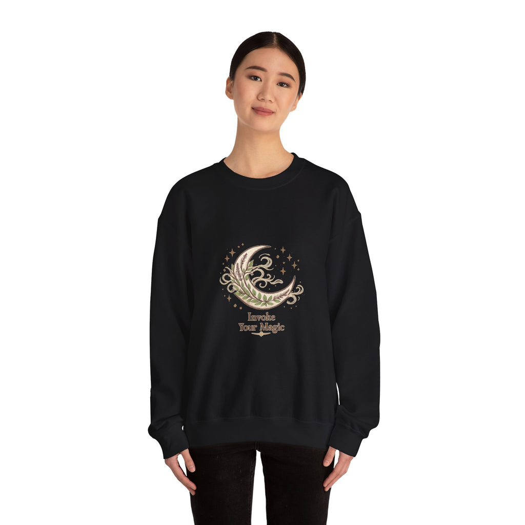Women's Crescent Moon Phase Herbal Sweatshirt - Astrology & Spiritual - 38$