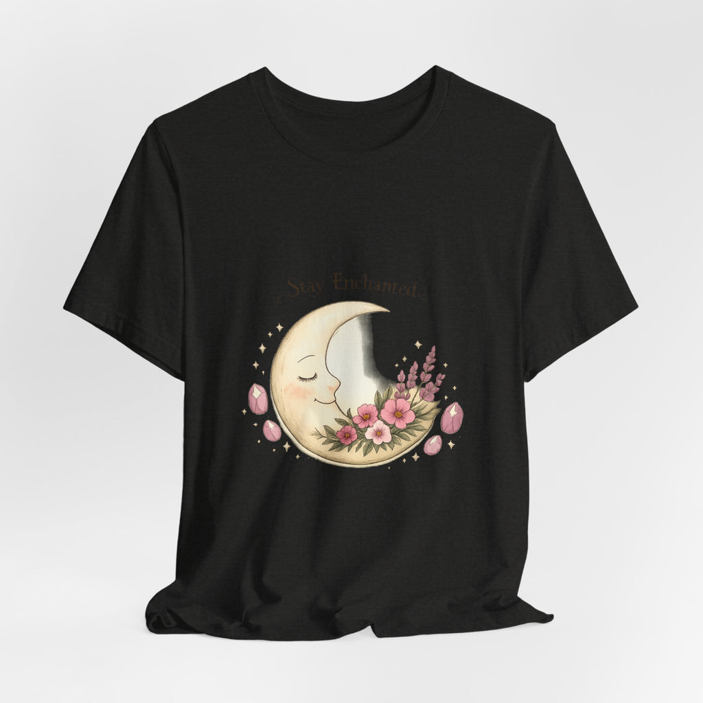 Women's Crescent Floral Moon Phase T-Shirt - Astrology & Spiritual - 28$