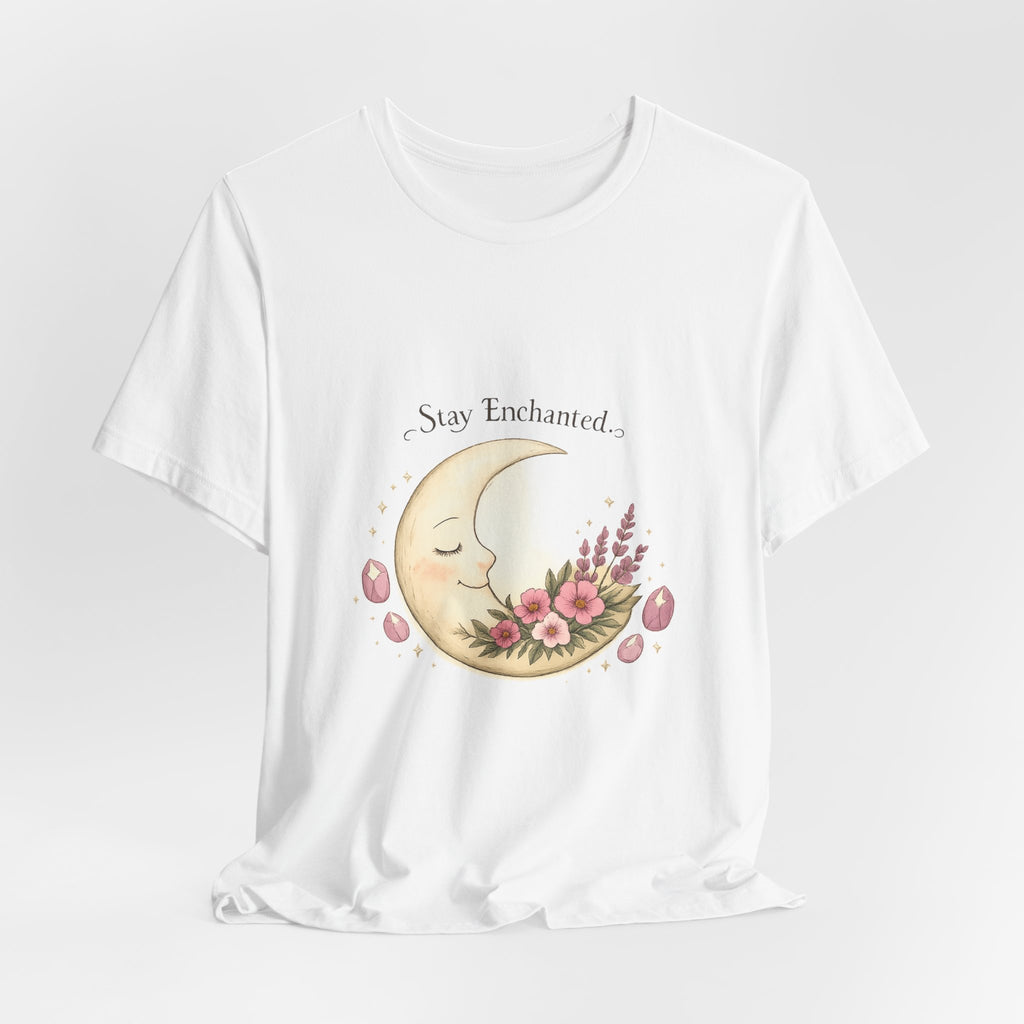 Women's Crescent Floral Moon Phase T-Shirt - Astrology & Spiritual - 28$