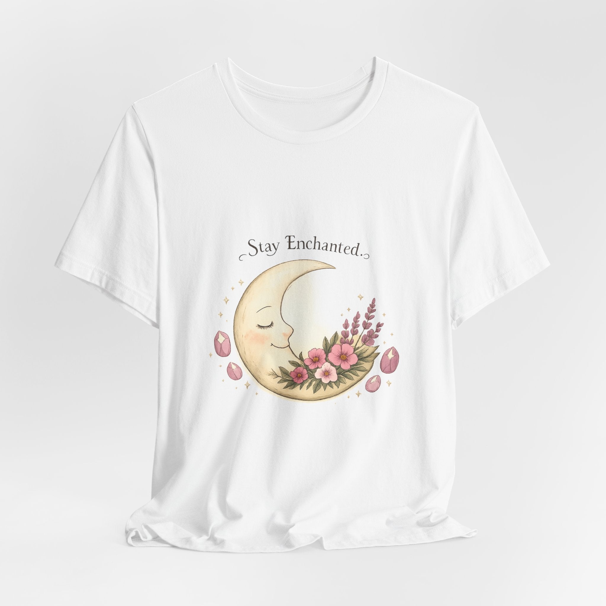 Women's Crescent Floral Moon Phase T-Shirt - Astrology & Spiritual - 28$