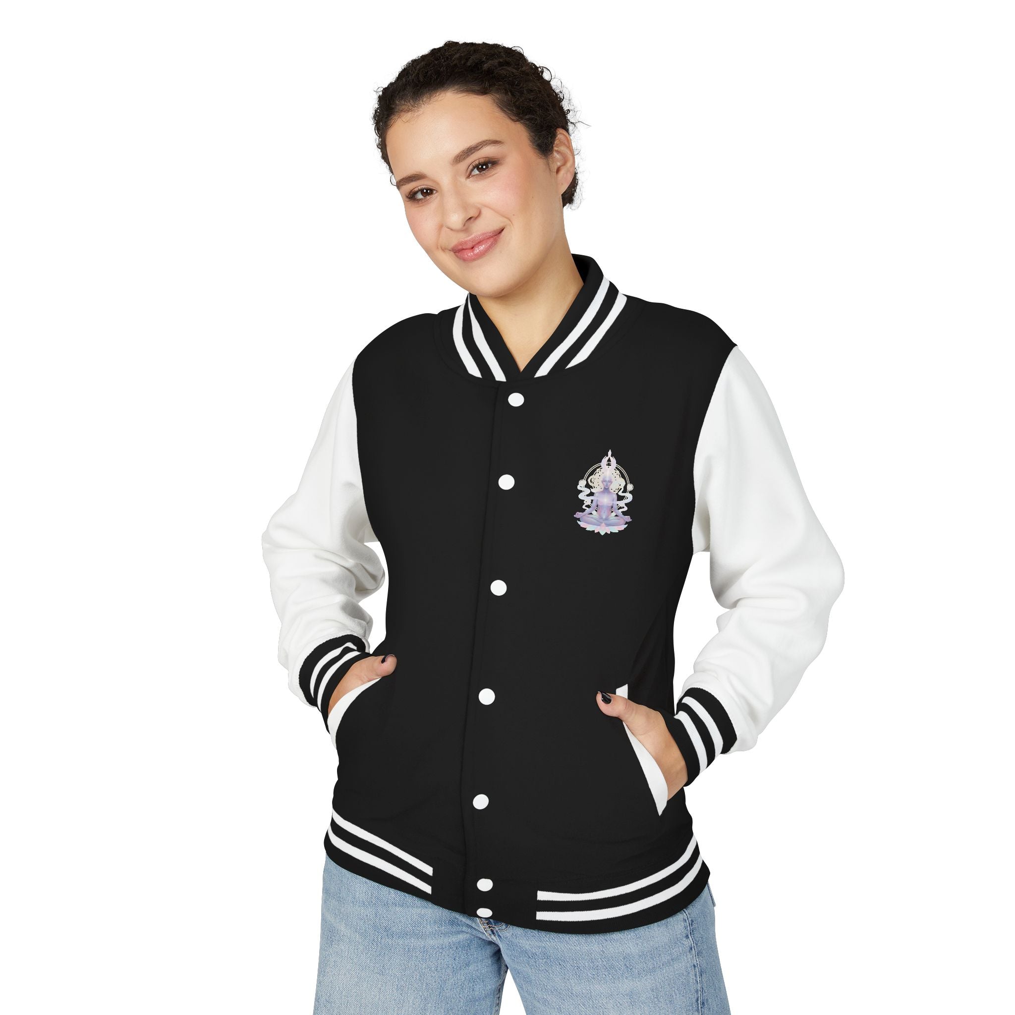 Women’s Mystic Lotus Varsity Jacket – Spiritual Streetwear - 91,70$