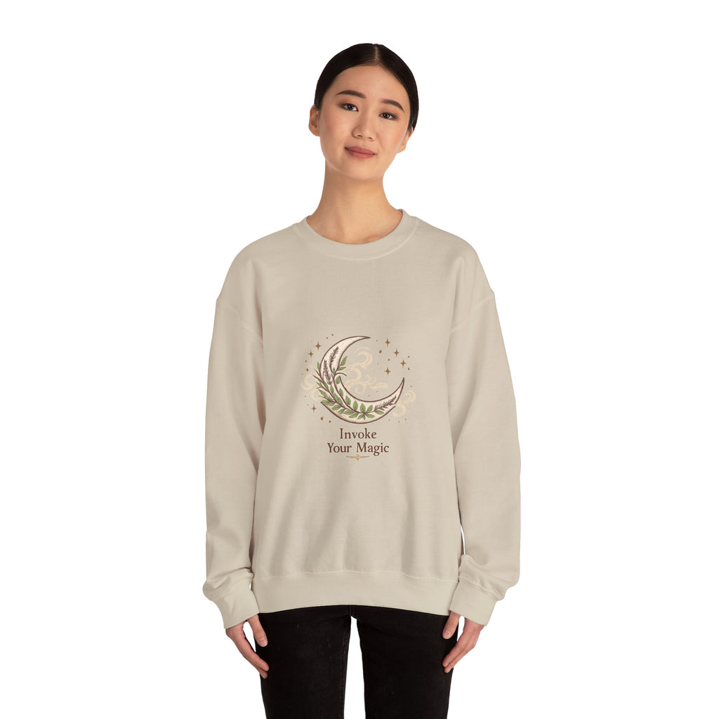 Women's Crescent Moon Phase Herbal Sweatshirt - Astrology & Spiritual - 38$