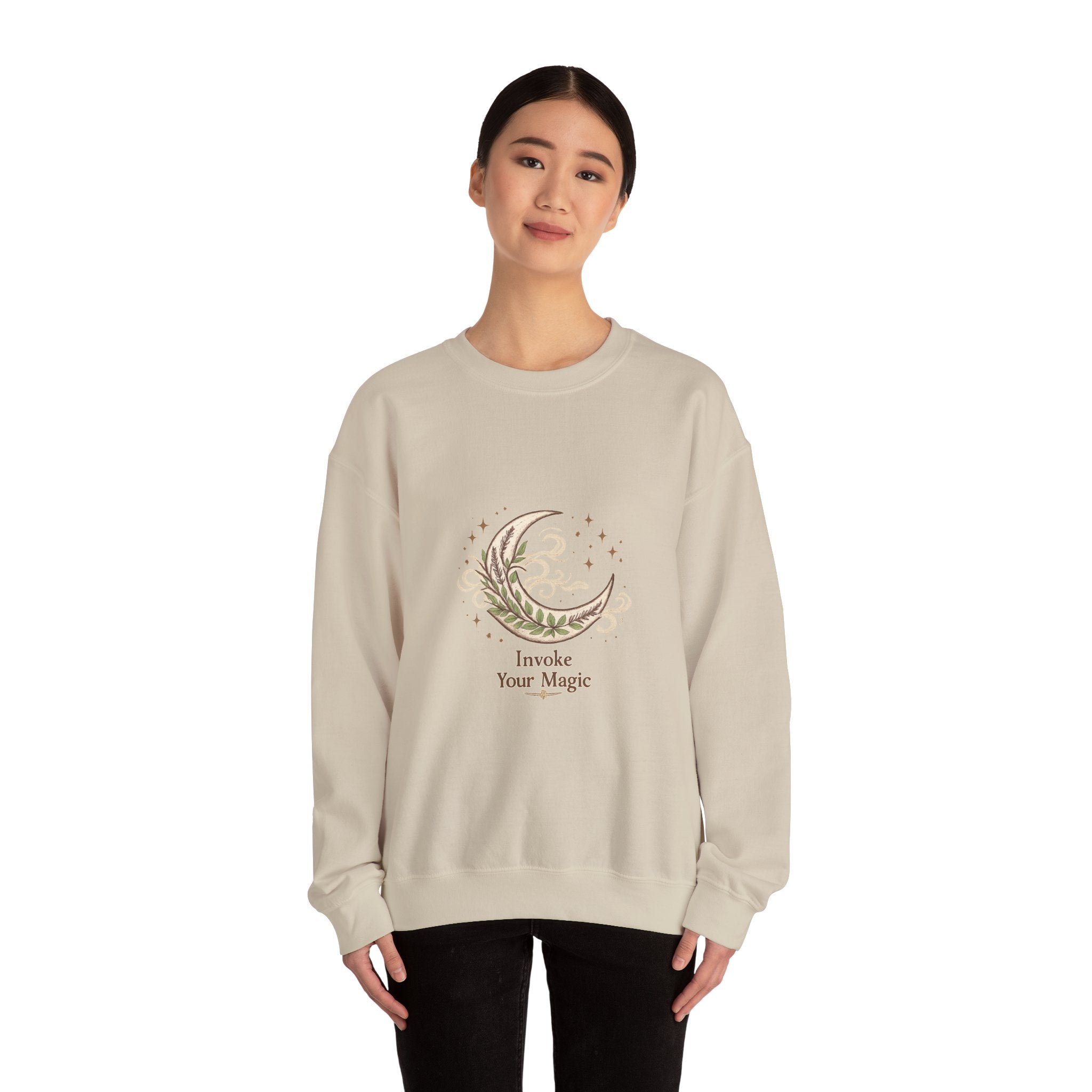 Women's Crescent Moon Phase Herbal Sweatshirt - Astrology & Spiritual - 38$