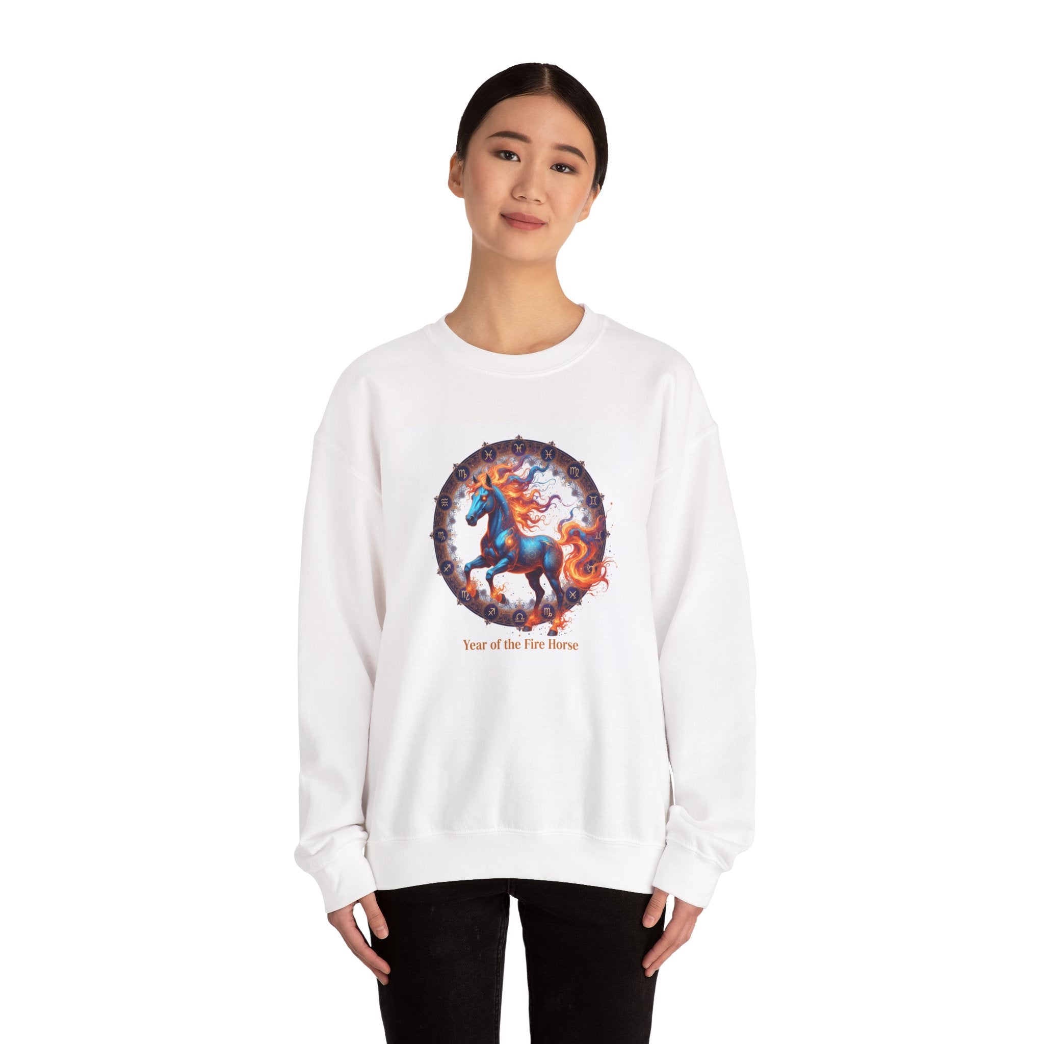 Women's Year of the Horse Crewneck Sweatshirt - Chinese Zodiac Design - 38$