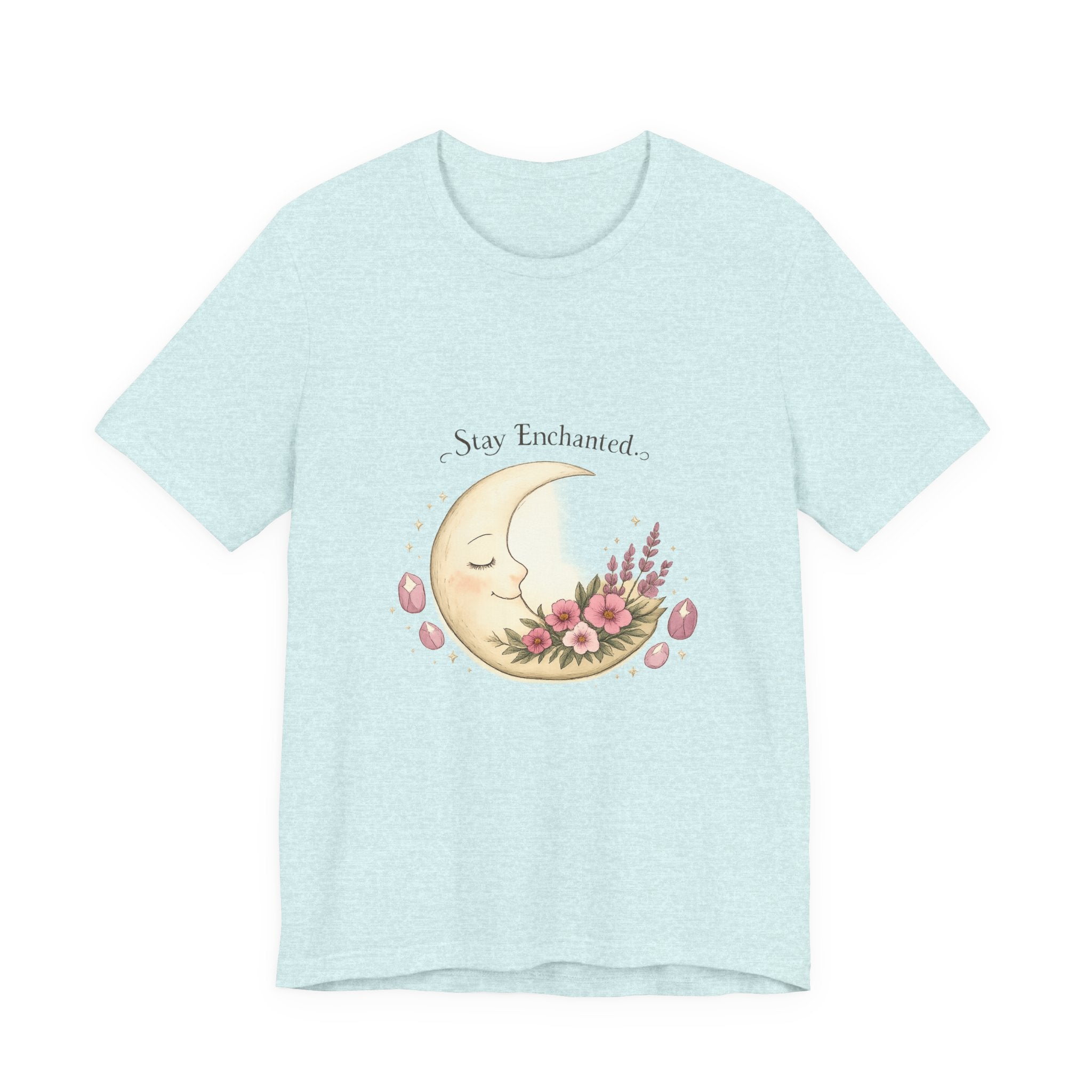 Women's Crescent Floral Moon Phase T-Shirt - Astrology & Spiritual - 28$
