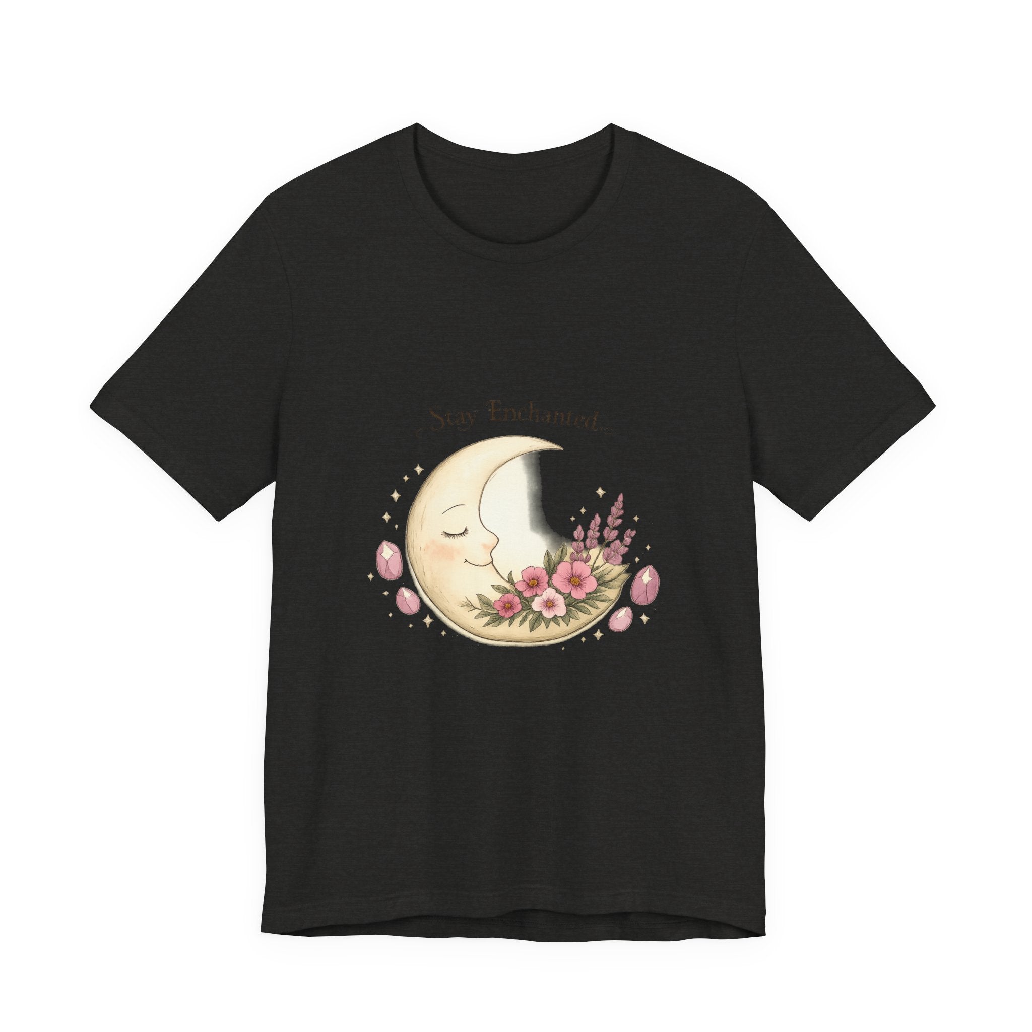 Women's Crescent Floral Moon Phase T-Shirt - Astrology & Spiritual - 28$