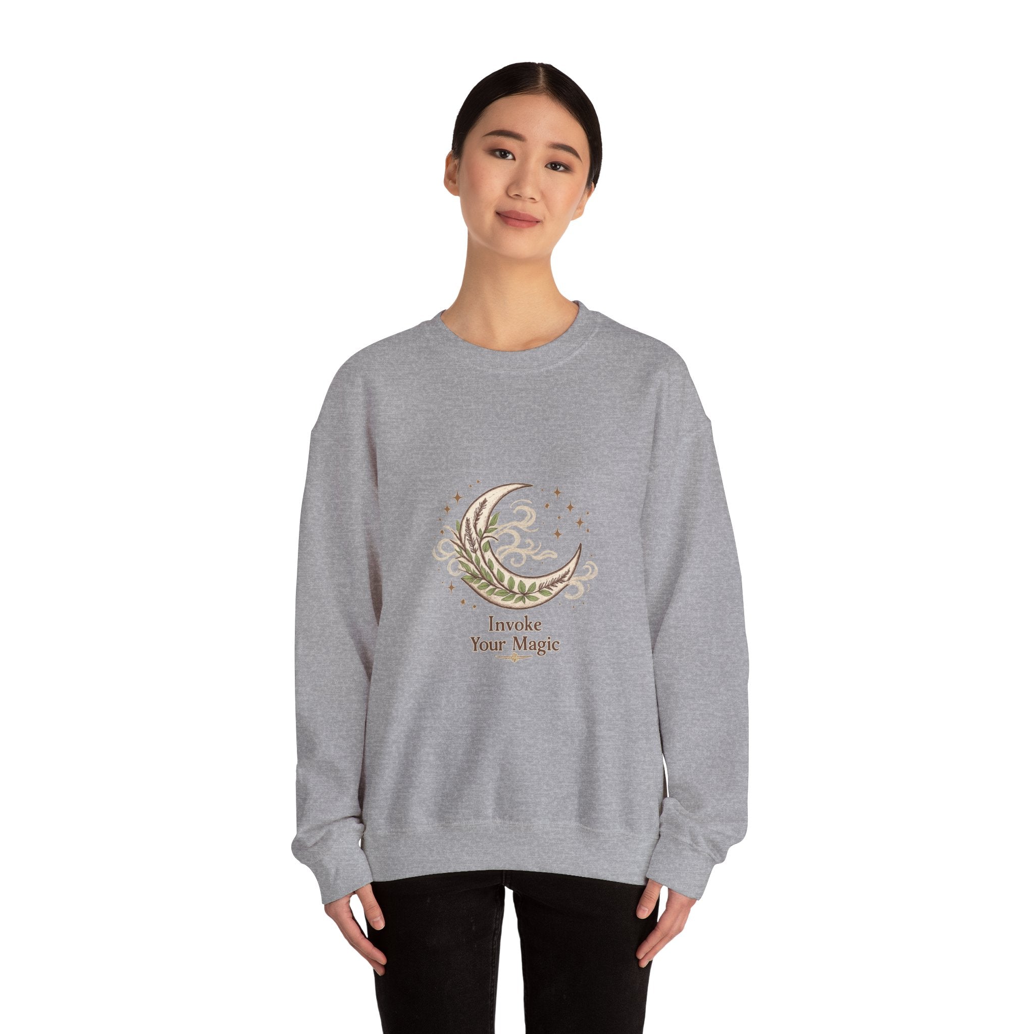 Women's Crescent Moon Phase Herbal Sweatshirt - Astrology & Spiritual - 38$