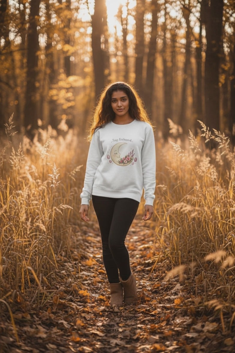 Women's Moon Floral Sweatshirt - Astrology Spiritual Design - 38$